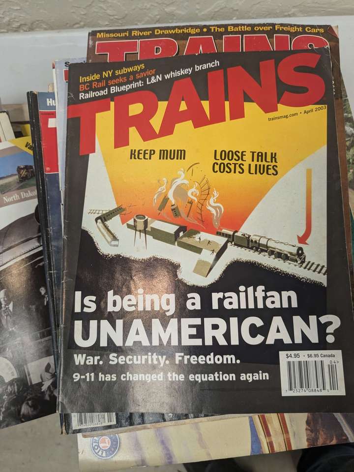 A full color cover of a newer issue of a railroading magazine