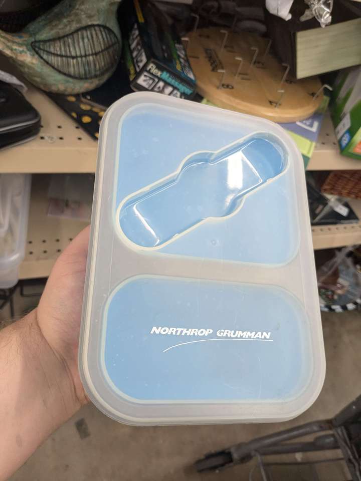 a cheap meal prep container branded for Northrop-Grumman